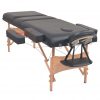 Komplet 3-conske zložljive masažne mize in stolčka črne barve