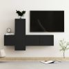 Komplet TV omaric 3-delni črna iverna plošča