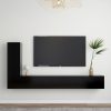 Komplet TV omaric 3-delni črna iverna plošča
