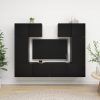 Komplet TV omaric 6-delni črna iverna plošča