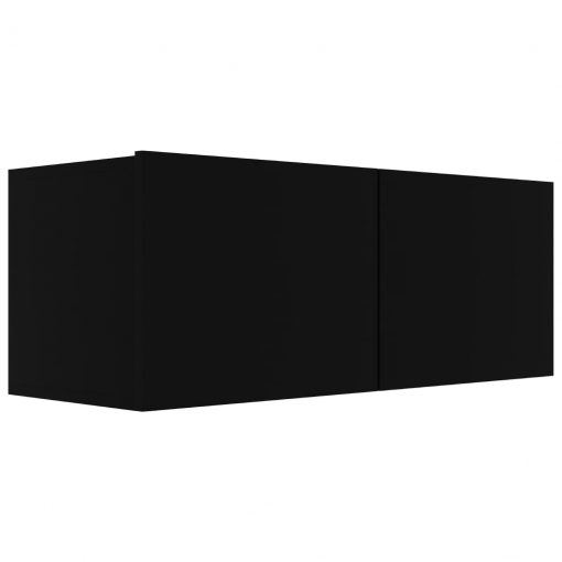 Komplet TV omaric 7-delni črna iverna plošča