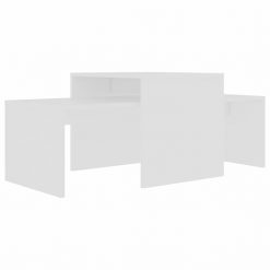Komplet klubskih mizic bel 100x48x40 cm iverna plošča