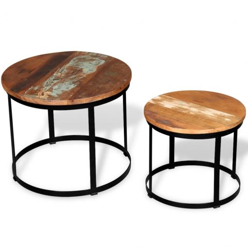 Komplet klubskih mizic iz trdnega predelanega lesa 40/50 cm