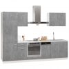 Komplet kuhinjskih omaric 7-delni betonsko siv iverna plošča