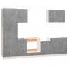 Komplet kuhinjskih omaric 7-delni betonsko siv iverna plošča