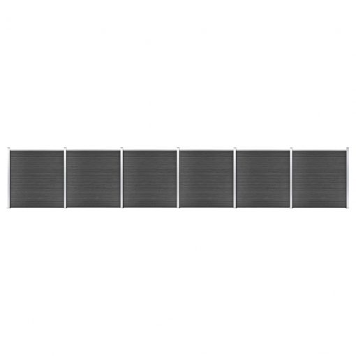Komplet ograjnih panelov WPC 1045x186 cm črn