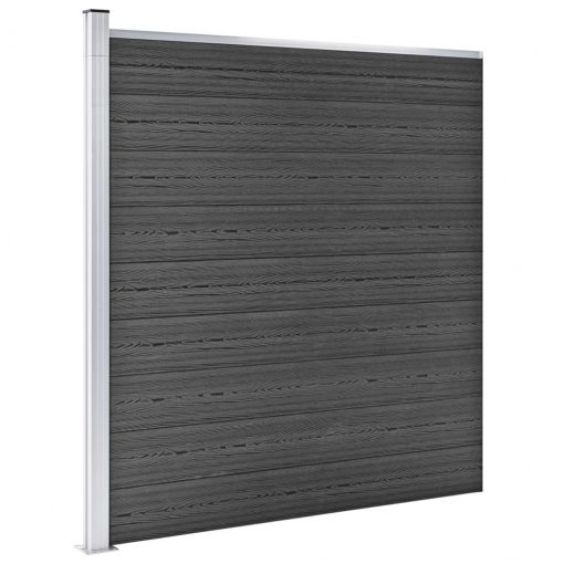 Komplet ograjnih panelov WPC 1311x(105-186) cm črn