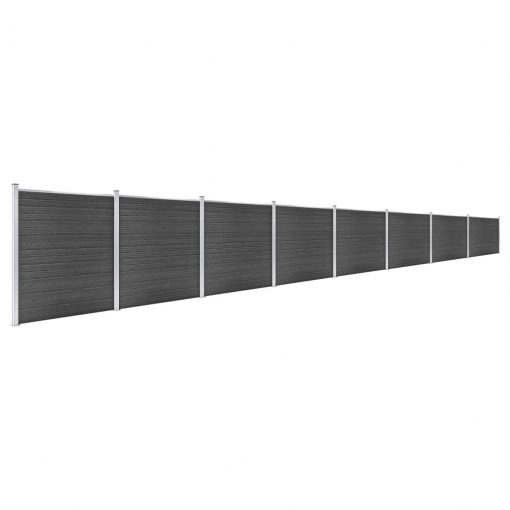 Komplet ograjnih panelov WPC 1391x186 cm črn