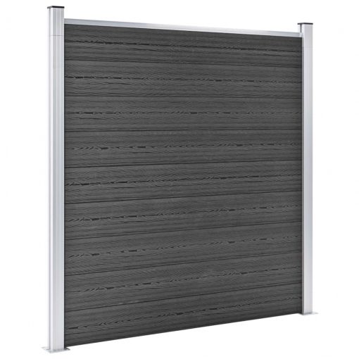 Komplet ograjnih panelov WPC 1564x186 cm črn