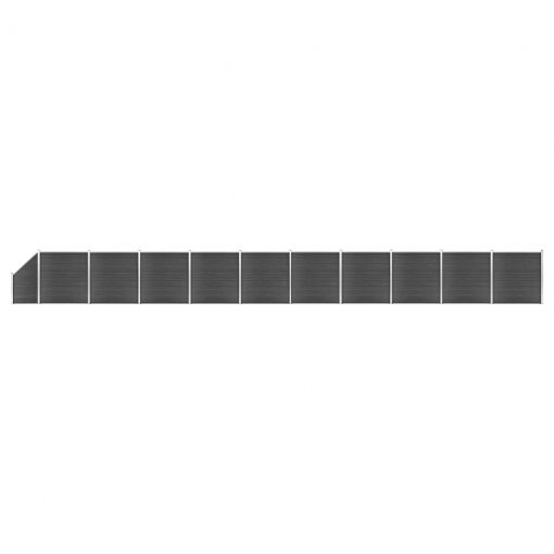 Komplet ograjnih panelov WPC 1830x(105-186) cm črn