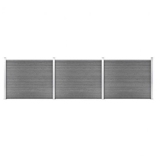 Komplet ograjnih panelov WPC 526x146 cm siv
