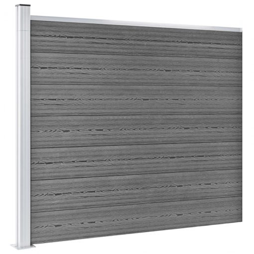 Komplet ograjnih panelov WPC 526x146 cm siv