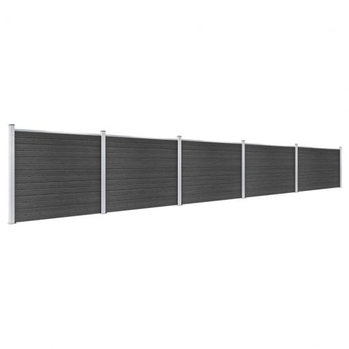 Komplet ograjnih panelov WPC 872x146 cm siv