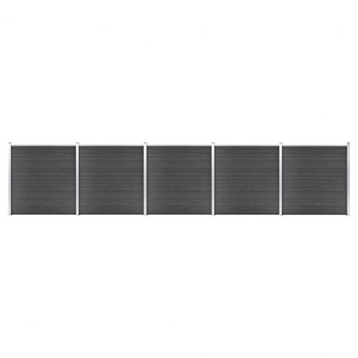 Komplet ograjnih panelov WPC 872x186 cm črn