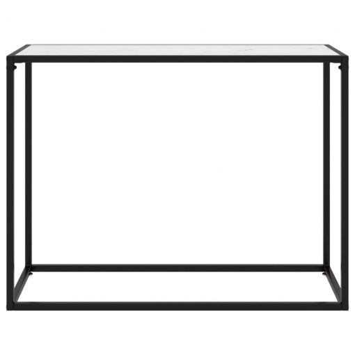 Konzolna mizica bela 100x35x75 cm kaljeno steklo