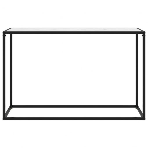 Konzolna mizica bela 120x35x75 cm kaljeno steklo
