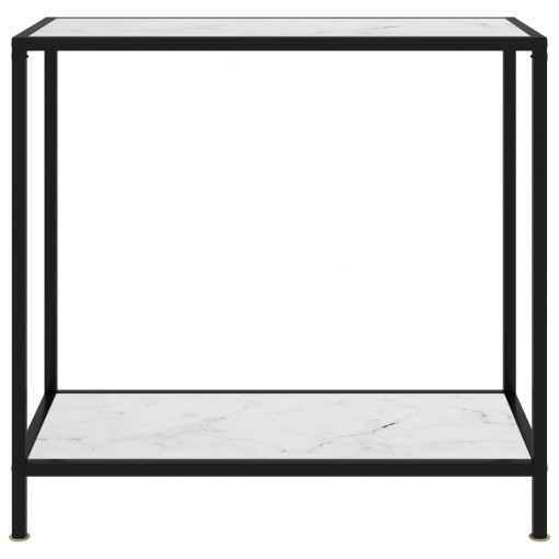 Konzolna mizica bela 80x35x75 cm kaljeno steklo