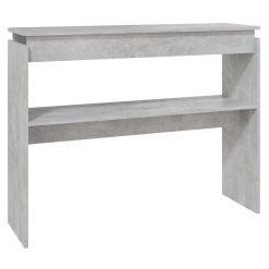 Konzolna mizica betonsko siva 102x30x80 cm iverna plošča