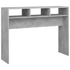 Konzolna mizica betonsko siva 105x30x80 cm iverna plošča