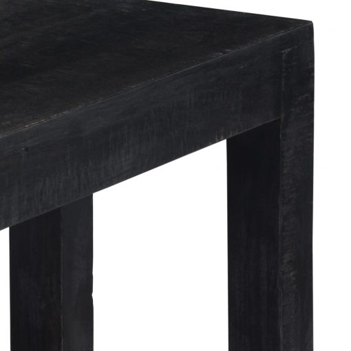 Konzolna mizica črna 118x30x76 cm trden mangov les