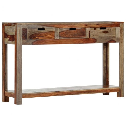 Konzolna mizica s 3 predali 120x30x75 cm trden palisander