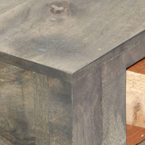 Konzolna mizica siva 86x30x76 cm trden mangov les
