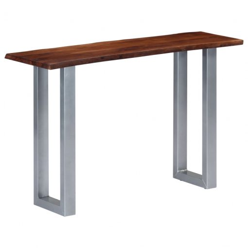 Konzolna mizica trden akacijev les in železo 115x35x76 cm