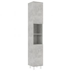 Kopalniška omarica betonsko siva 30x30x179 cm iverna plošča