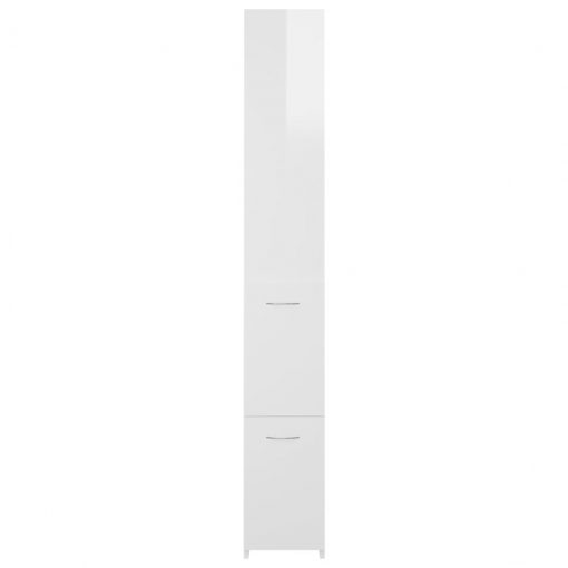 Kopalniška omarica visok sijaj bela 25x25x170 cm iverna plošča