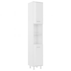 Kopalniška omarica visok sijaj bela 30x30x179 cm iverna plošča