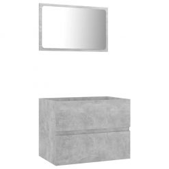 Kopalniško pohištvo 2 kosa betonsko sive barve iverna plošča