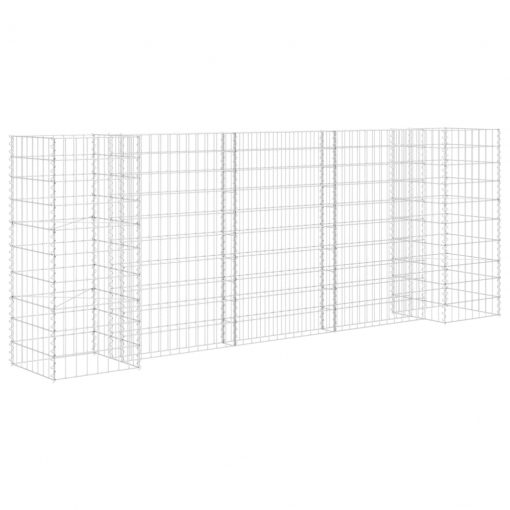 Korito za rastline gabion H-oblike jeklo 260x40x100 cm