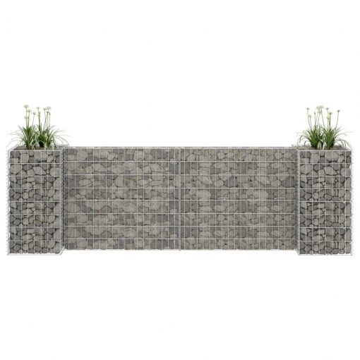 Korito za rastline gabion H-oblike jeklo 260x40x80 cm