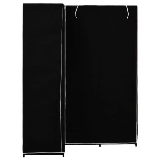 Kotna garderobna omara 130x87x169 cm črna