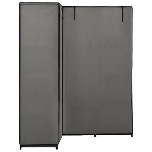 Kotna garderobna omara 130x87x169 cm siva