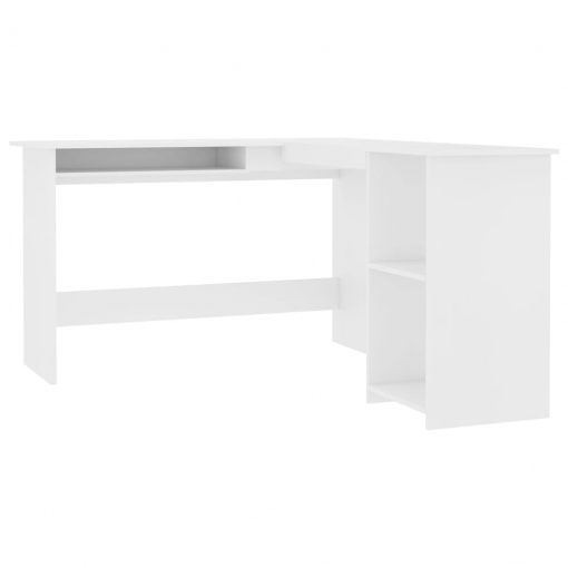 Kotna miza L-oblike bela 120x140x75 cm iverna plošča