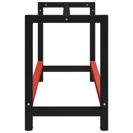 Kovinski okvir za delovno mizo 120x57x79 cm črn in rdeč