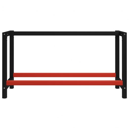 Kovinski okvir za delovno mizo 150x57x79 cm črn in rdeč
