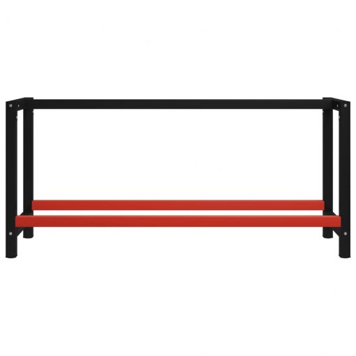 Kovinski okvir za delovno mizo 175x57x79 cm črn in rdeč