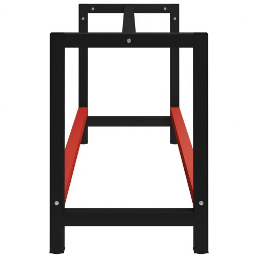 Kovinski okvir za delovno mizo 175x57x79 cm črn in rdeč