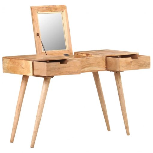 Kozmetična mizica z ogledalom 112x45x76 cm trden akacijev les