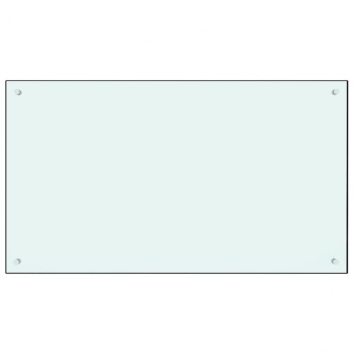 Kuhinjska zaščitna obloga bela 100x60 cm kaljeno steklo