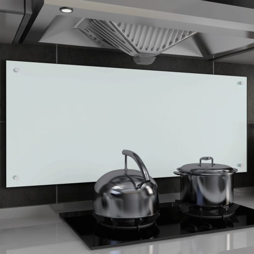 Kuhinjska zaščitna obloga bela 120x50 cm kaljeno steklo