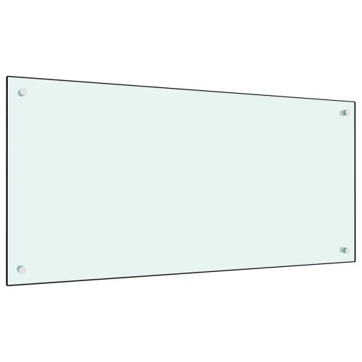 Kuhinjska zaščitna obloga bela 120x60 cm kaljeno steklo