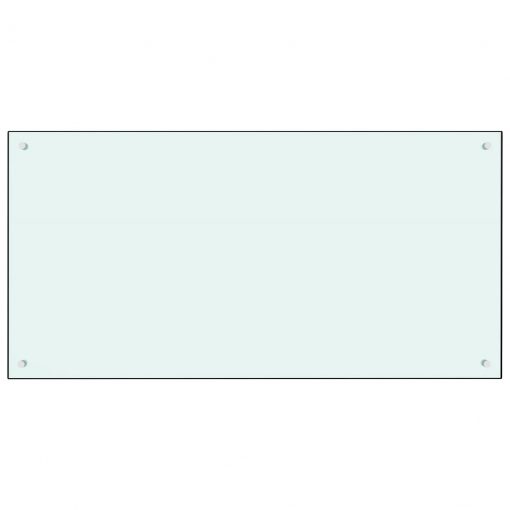 Kuhinjska zaščitna obloga bela 120x60 cm kaljeno steklo