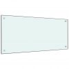 Kuhinjska zaščitna obloga bela 90x40 cm kaljeno steklo