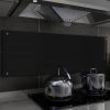 Kuhinjska zaščitna obloga črna 120x40 cm kaljeno steklo
