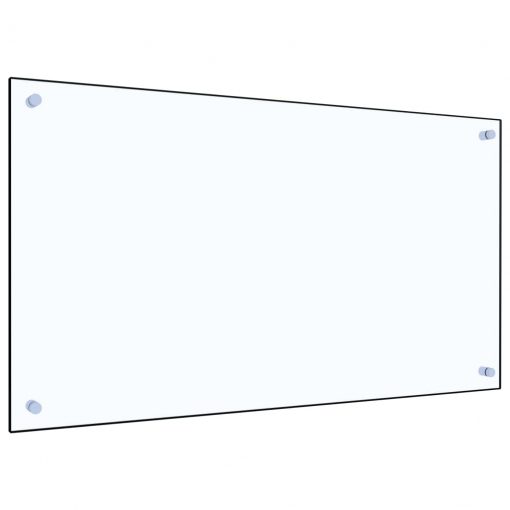 Kuhinjska zaščitna obloga prozorna 90x50 cm kaljeno steklo