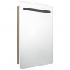 LED kopalniška omarica z ogledalom bela in hrast 60x11x80 cm