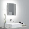 LED kopalniška omarica z ogledalom betonsko siva 40x12x45 cm